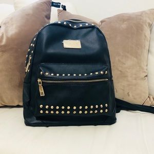 BEBE Black Leather Backpack